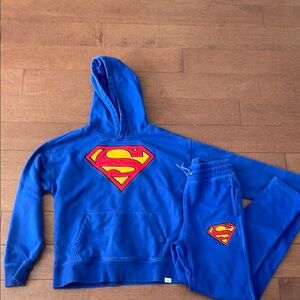 Blue Superman Hoodie and Sweatpants Set